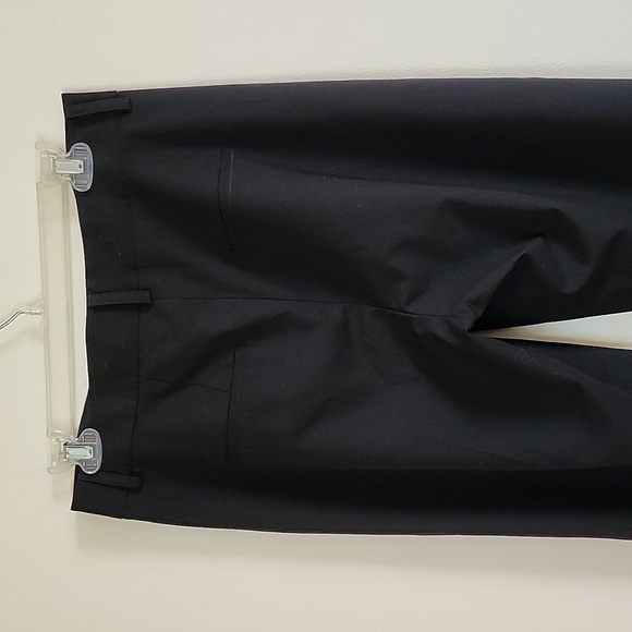 Universal Standard Stretch Wool Ankle Trousers in black self, work wear career - Picture 8 of 11